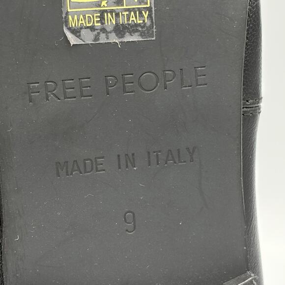 Free People Women’s Gemini Ballet Flats Black Leather Toe Charms Italy Size 9 - Picture 11 of 14